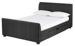 Collection - Enrique 2 Drawer Black - Bed Frame - Kingsize